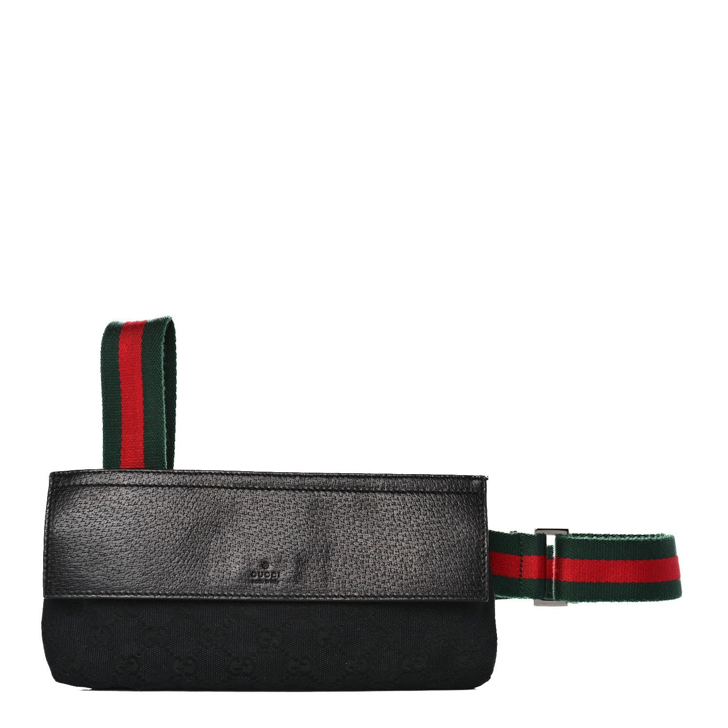Gucci Monogram Web Belt Pouch Bag Black 1 of 12