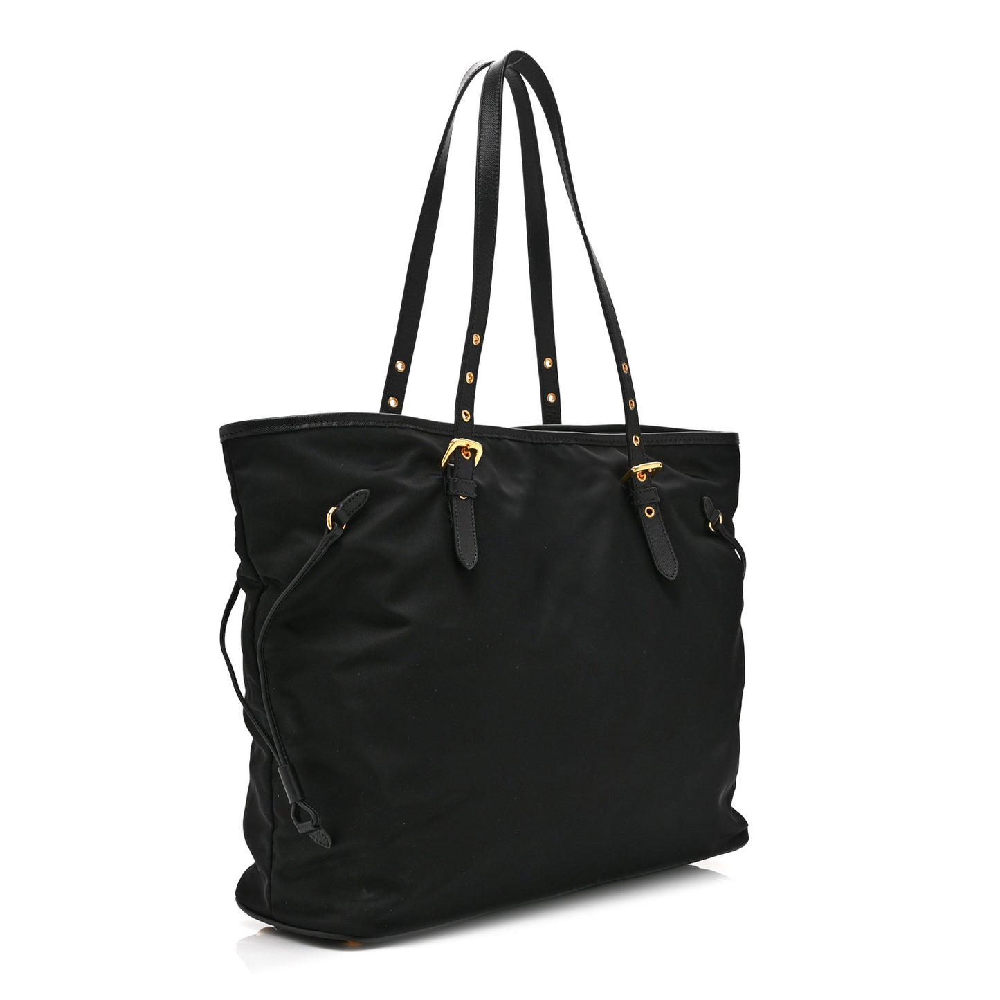Tessuto Nylon Saffiano Shopping Tote Black