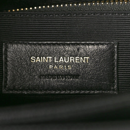 Saint Laurent Textured Calfskin Medium Classic Monogram Universite Bag Black 6 of 9