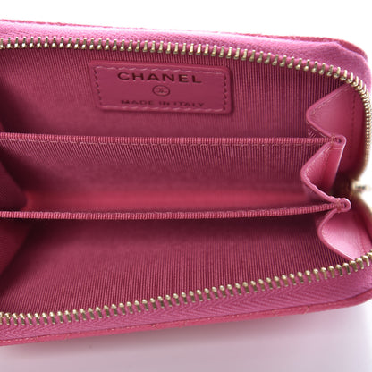 Chanel Caviar Quilted Zip Coin Purse Pink 5 of 8