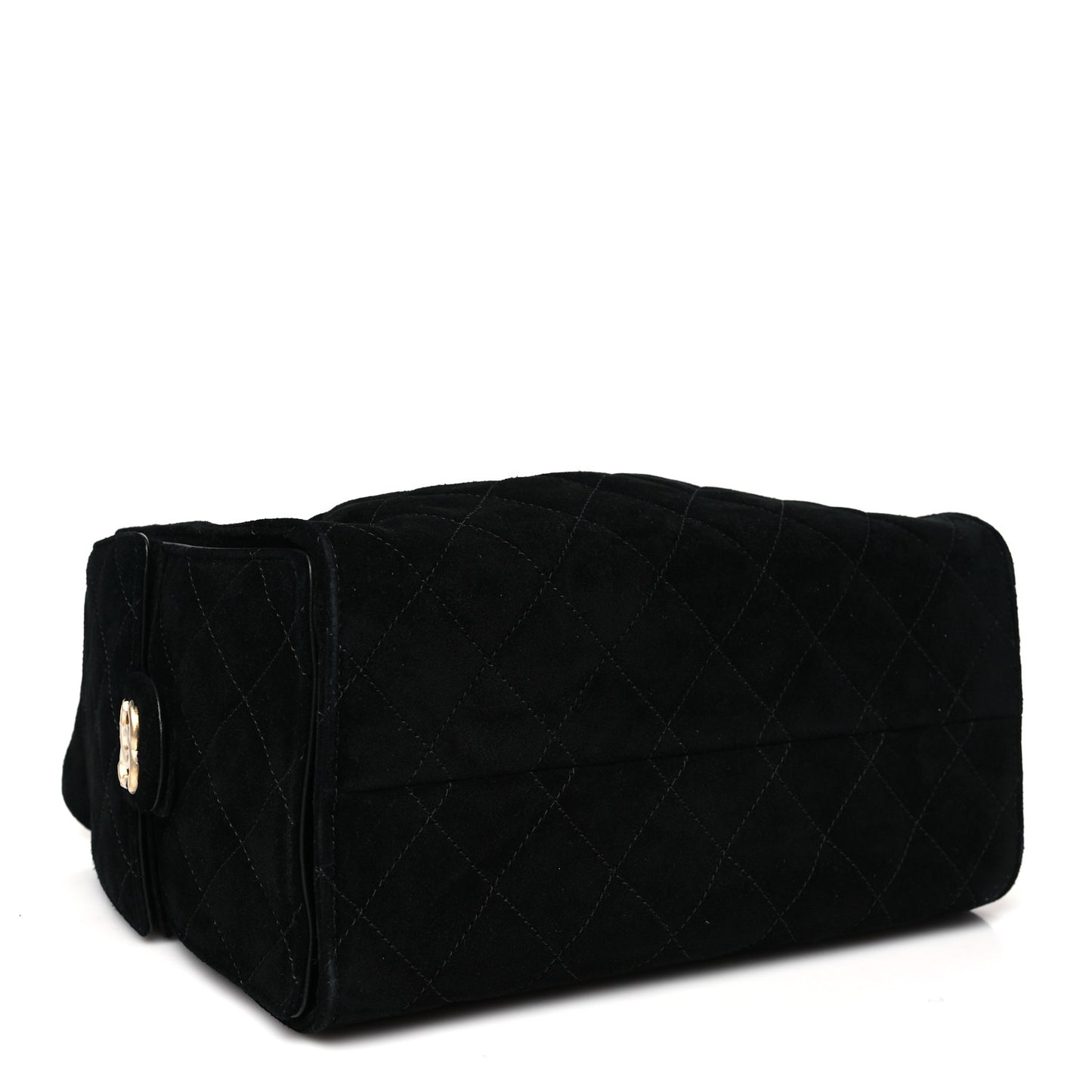 Suede Quilted Small Chanel 25 Handbag Black