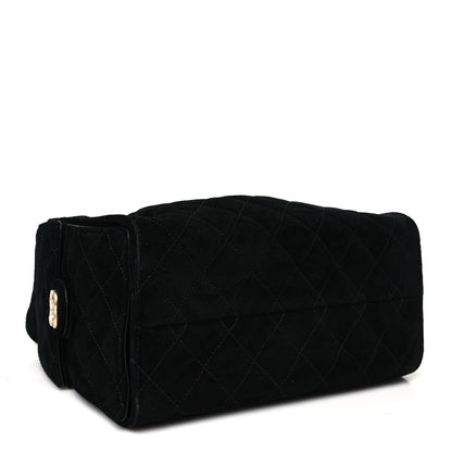Chanel Suede Quilted Small Chanel 25 Handbag Black 4 of 11