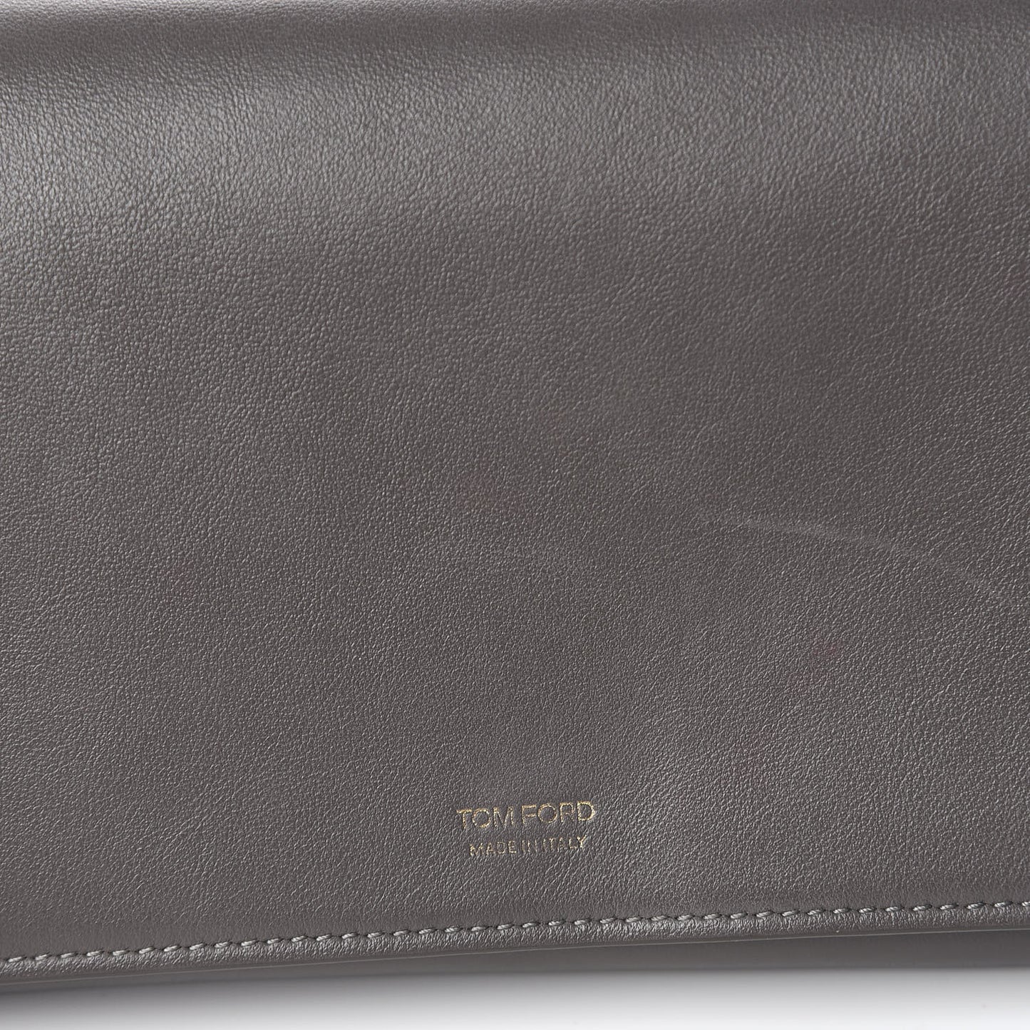 Calfskin Wallet On Crossbody Strap Grey