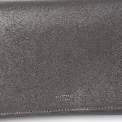 Tom Ford Calfskin Wallet On Crossbody Strap Grey 8 of 11
