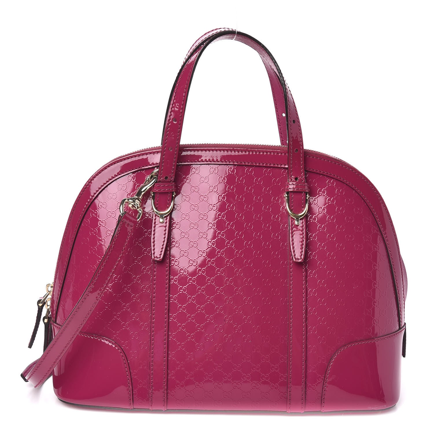 Gucci Patent Microguccissima Small Nice Top Handle Dome Bag Bright Bouganville 1 of 10