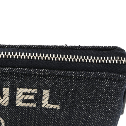 Chanel Denim Deauville Cosmetic Pouch Blue 7 of 9