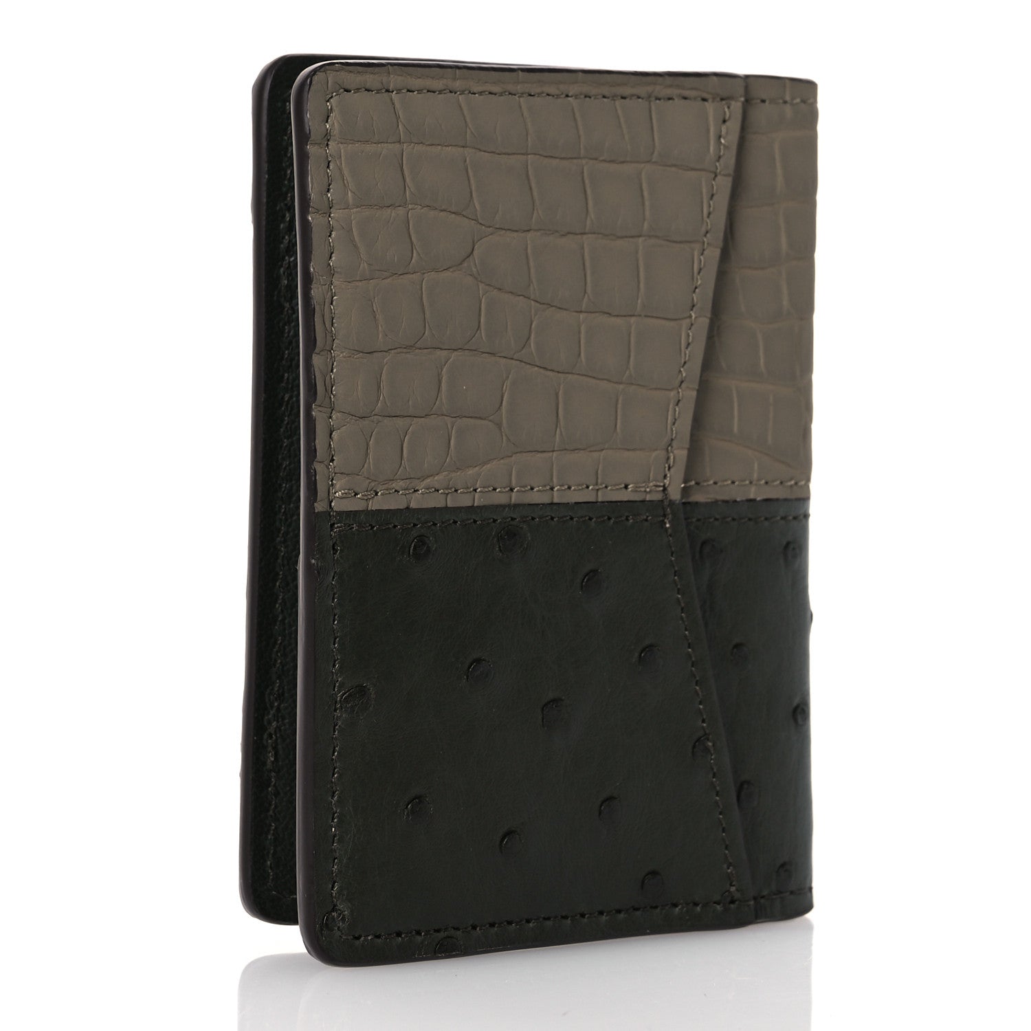 Louis Vuitton Ostrich Crocodile Pocket Organizer Green Beige 3 of 7