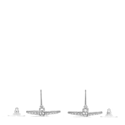 Chanel Crystal Palais Garnier CC Drop Earrings Silver 3 of 4