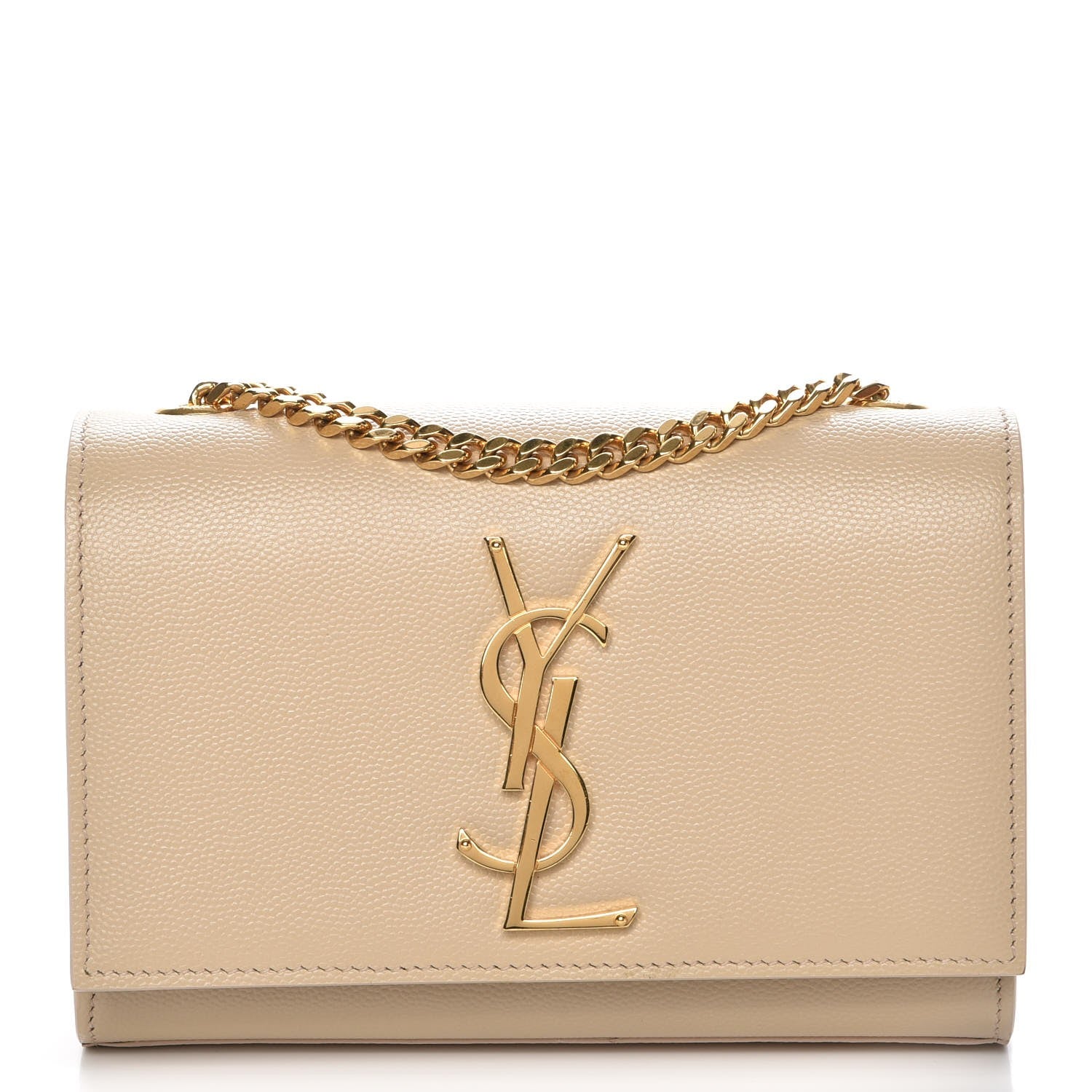 Saint Laurent Grain De Poudre Small Monogram Kate Satchel Nude Powder 1 of 6