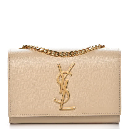 Saint Laurent Grain De Poudre Small Monogram Kate Satchel Nude Powder 1 of 6