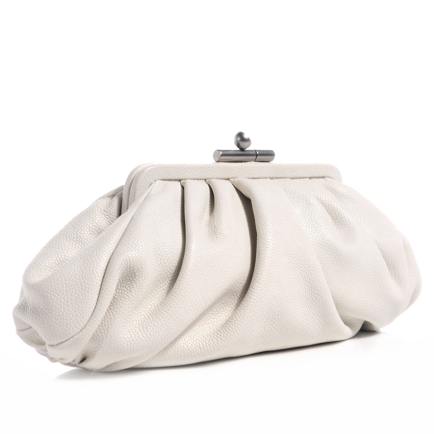 Chanel Caviar Pleated Clutch Off White 3 of 8