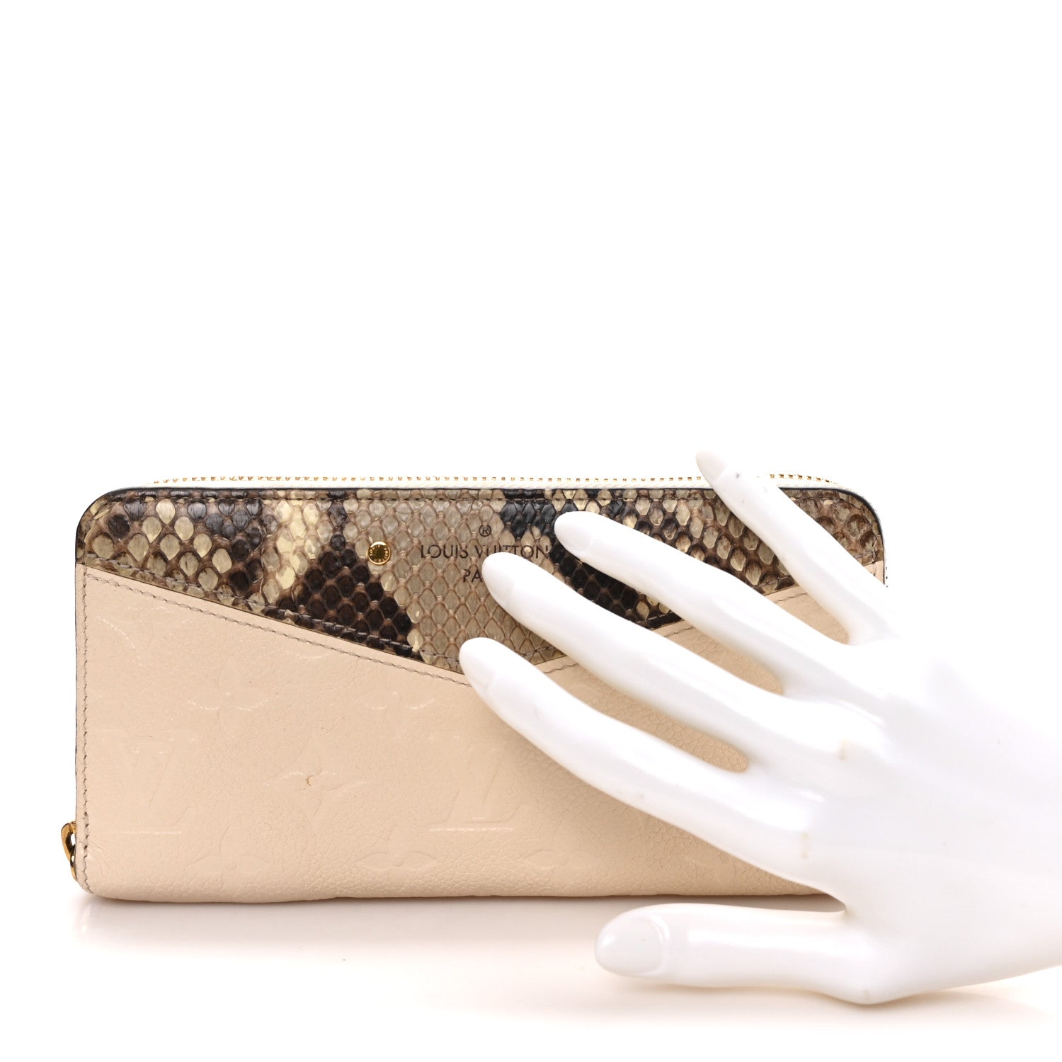 Louis Vuitton Snakeskin Empreinte Zippy Wallet Creme 2 of 8