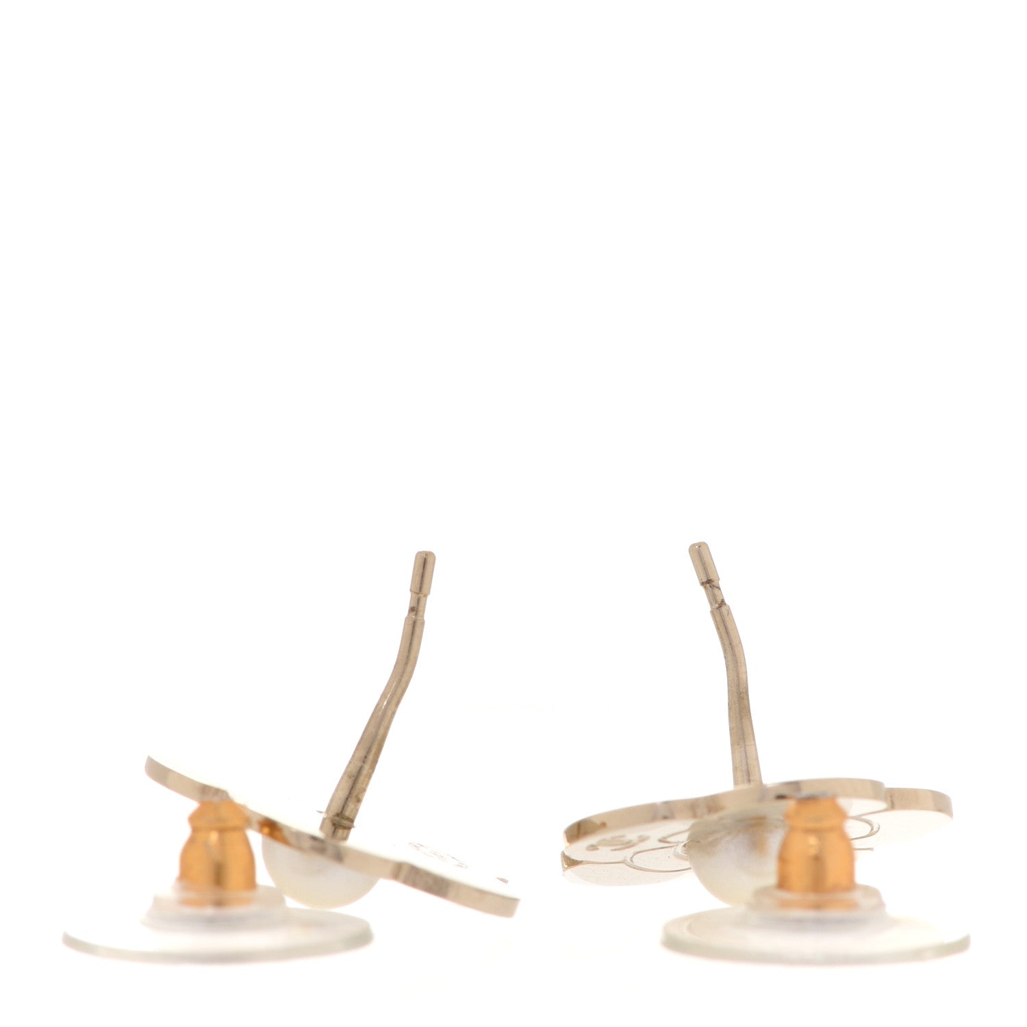 Chanel Pearl CC Camellia Earrings Gold 3 of 4