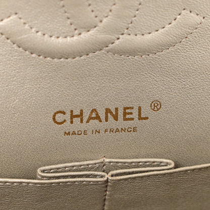 Chanel Iridescent Calfskin Quilted Medium Double Flap Light Gold 6 of 12