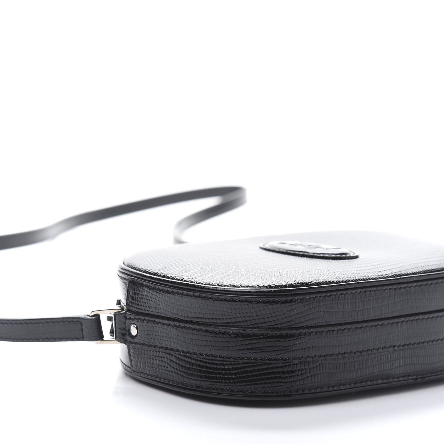 Calfskin Lizard Embossed Le 61 Camera Bag Black