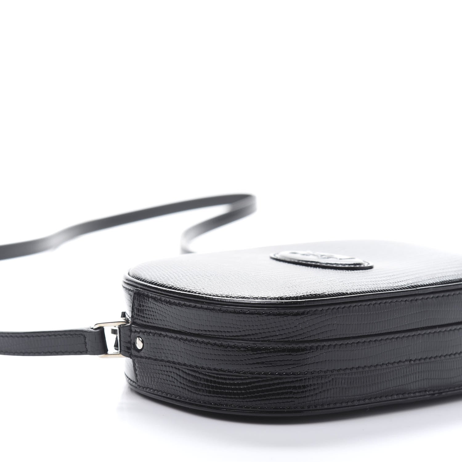 Saint Laurent Calfskin Lizard Embossed Le 61 Camera Bag Black 6 of 9