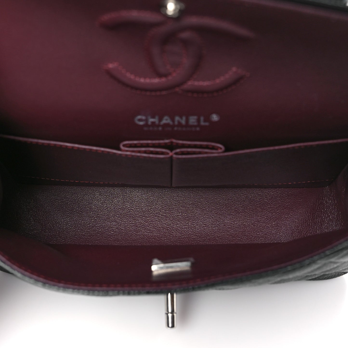 Caviar Quilted Small Double Flap Black