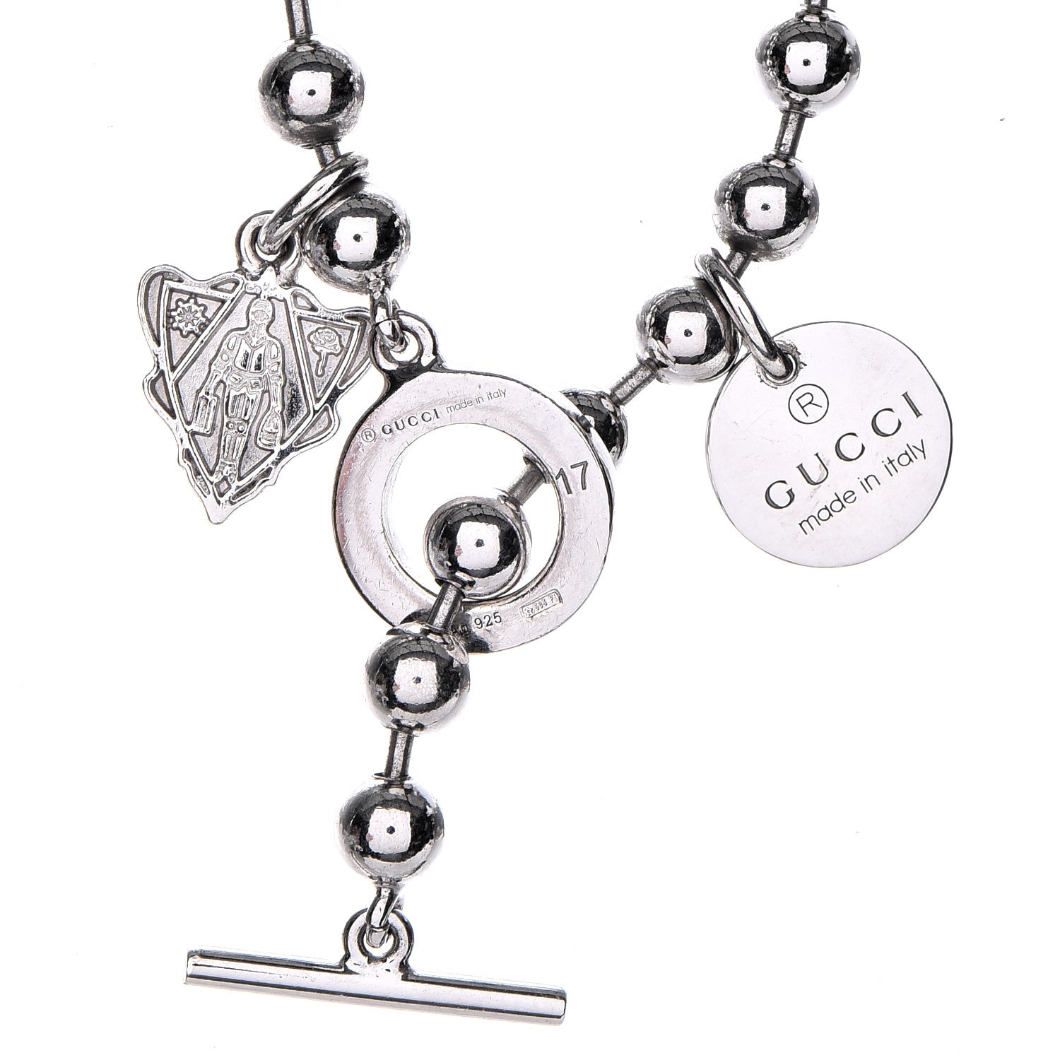 Gucci Sterling Silver Boule Five Charm Bracelet 5 of 8