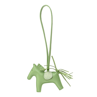 Hermes Milo Lambskin Matte Alligator Touch Grigri Rodeo Horse Bag Charm PM Vert Criquet Vert D'eau 1 of 5