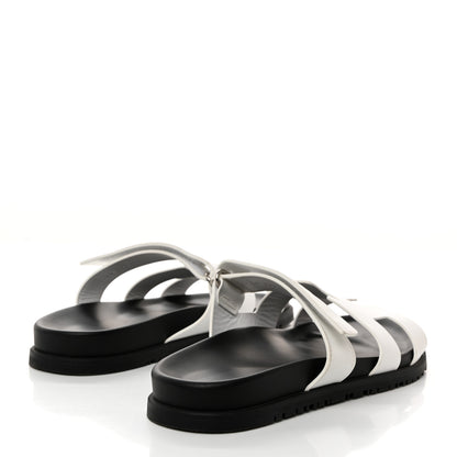 Hermes Calfskin Womens Chypre Sandals 41 White 4 of 8