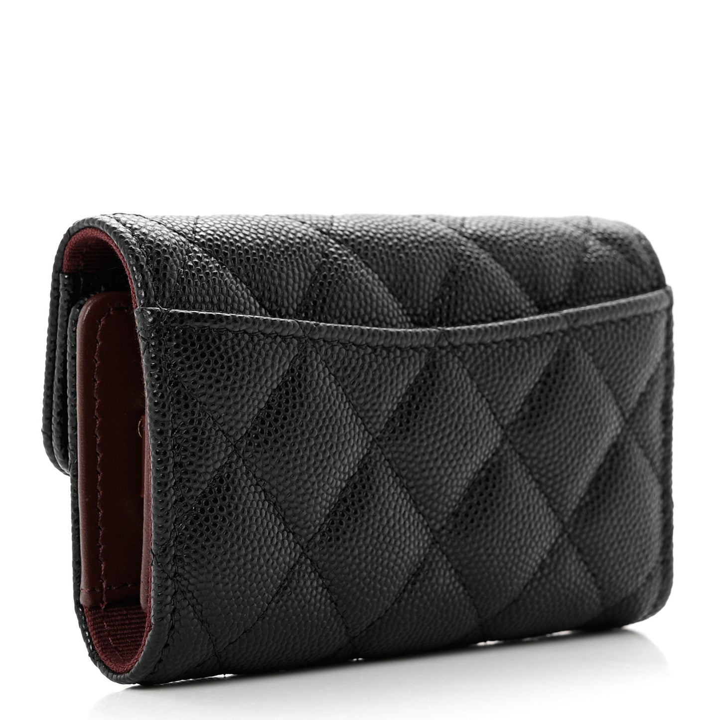 Caviar Quilted Classic 4 Key Holder Wallet Black