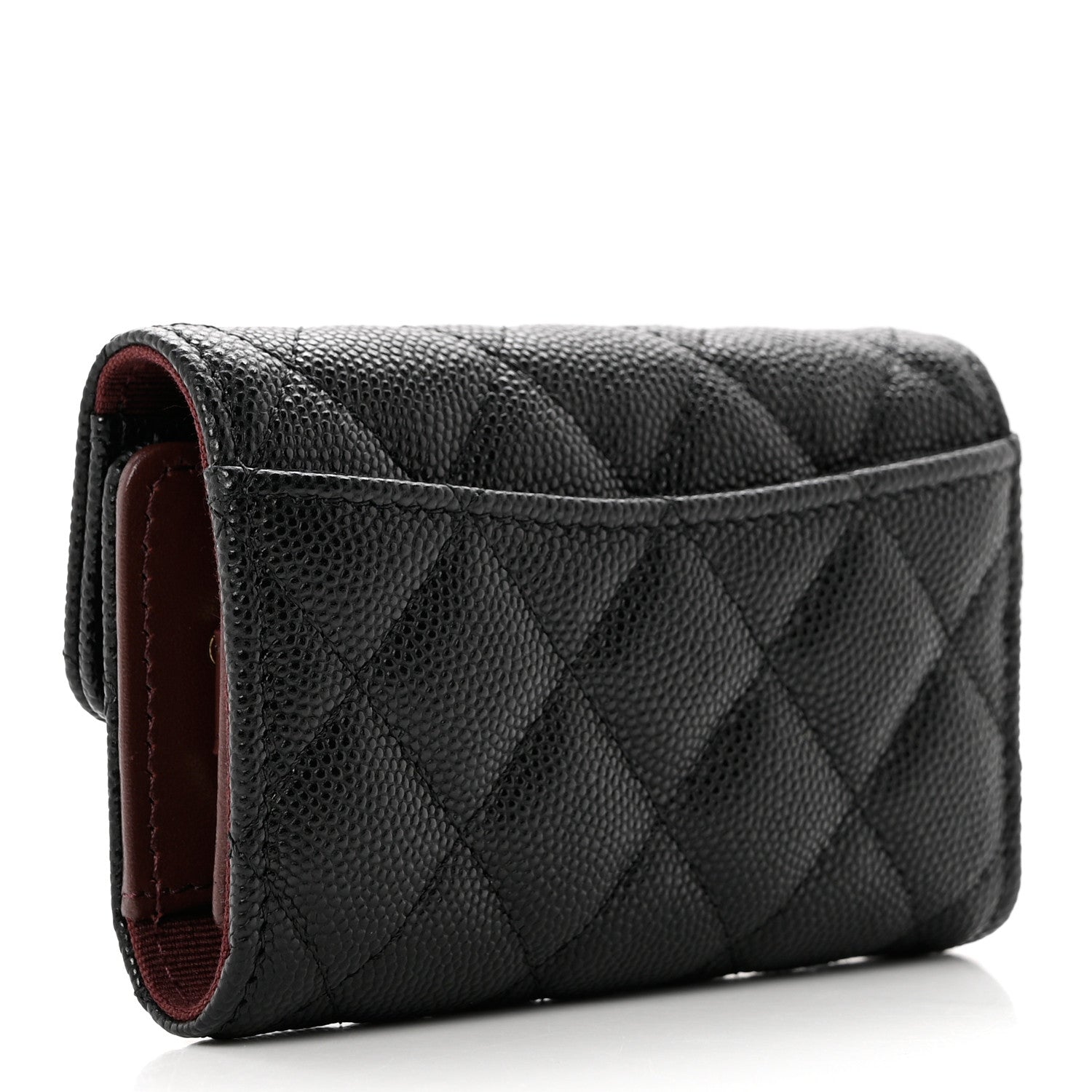Chanel Caviar Quilted Classic 4 Key Holder Wallet Black 3 of 9