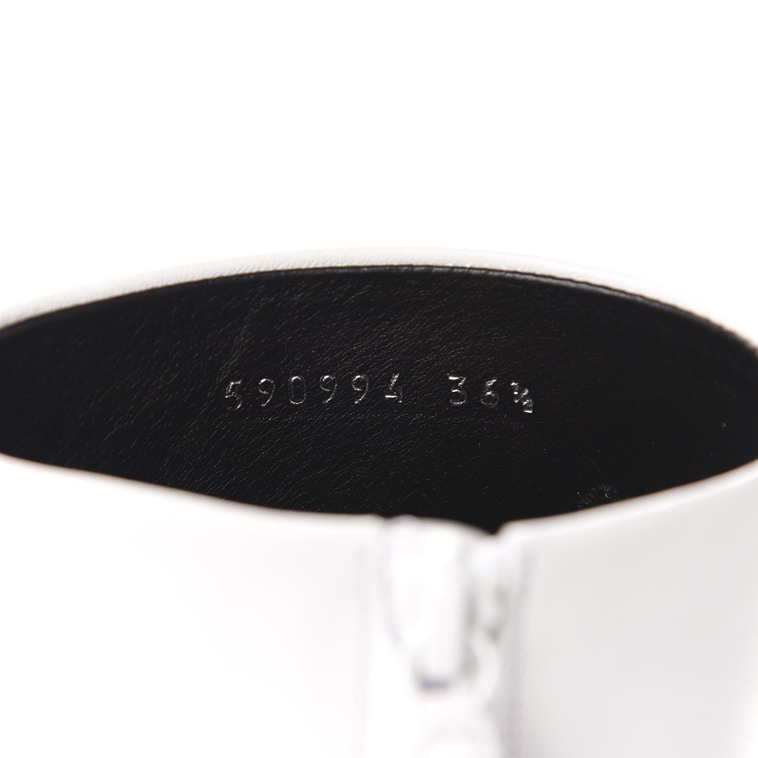 Balenciaga Shiny Sheepskin 20mm Oval Booties 36.5 White Black 9 of 10