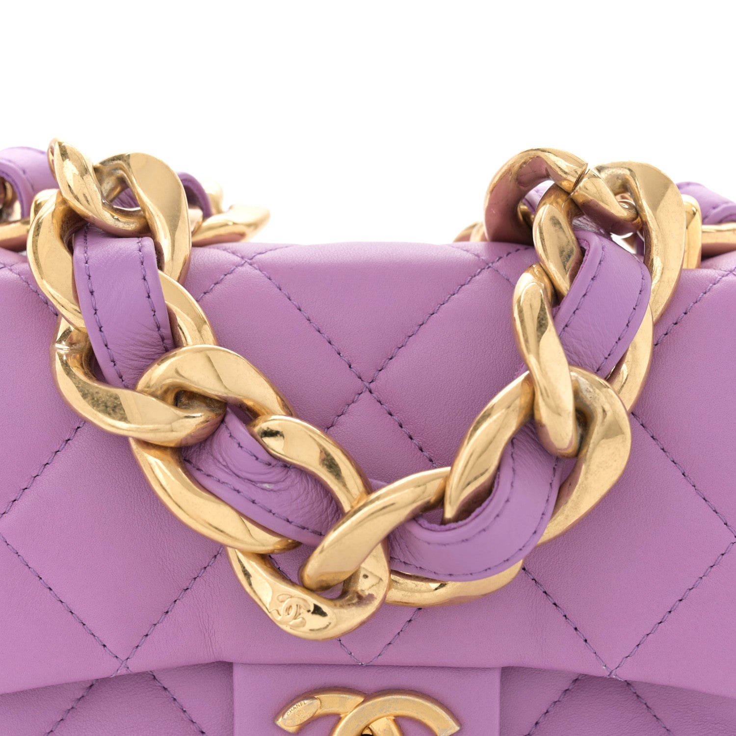 Chanel Lambskin Quilted Mini Funky Town Flap Purple 8 of 11