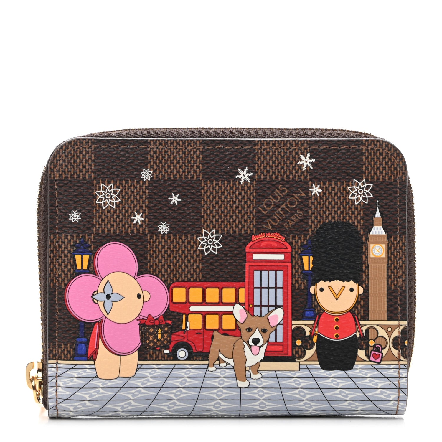 Louis Vuitton Damier Ebene 2021 Christmas Animation London Zippy Coin Purse Red 1 of 7
