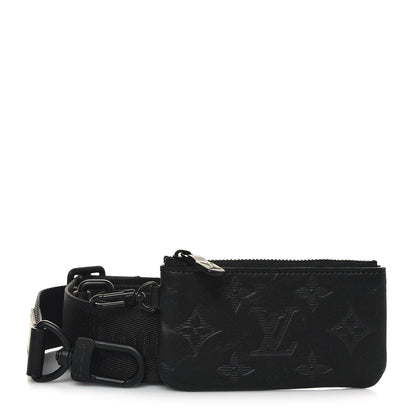 Louis Vuitton Nylon Calfskin Monogram Shadow Duo Messenger Shoulder Strap Black 1 of 5