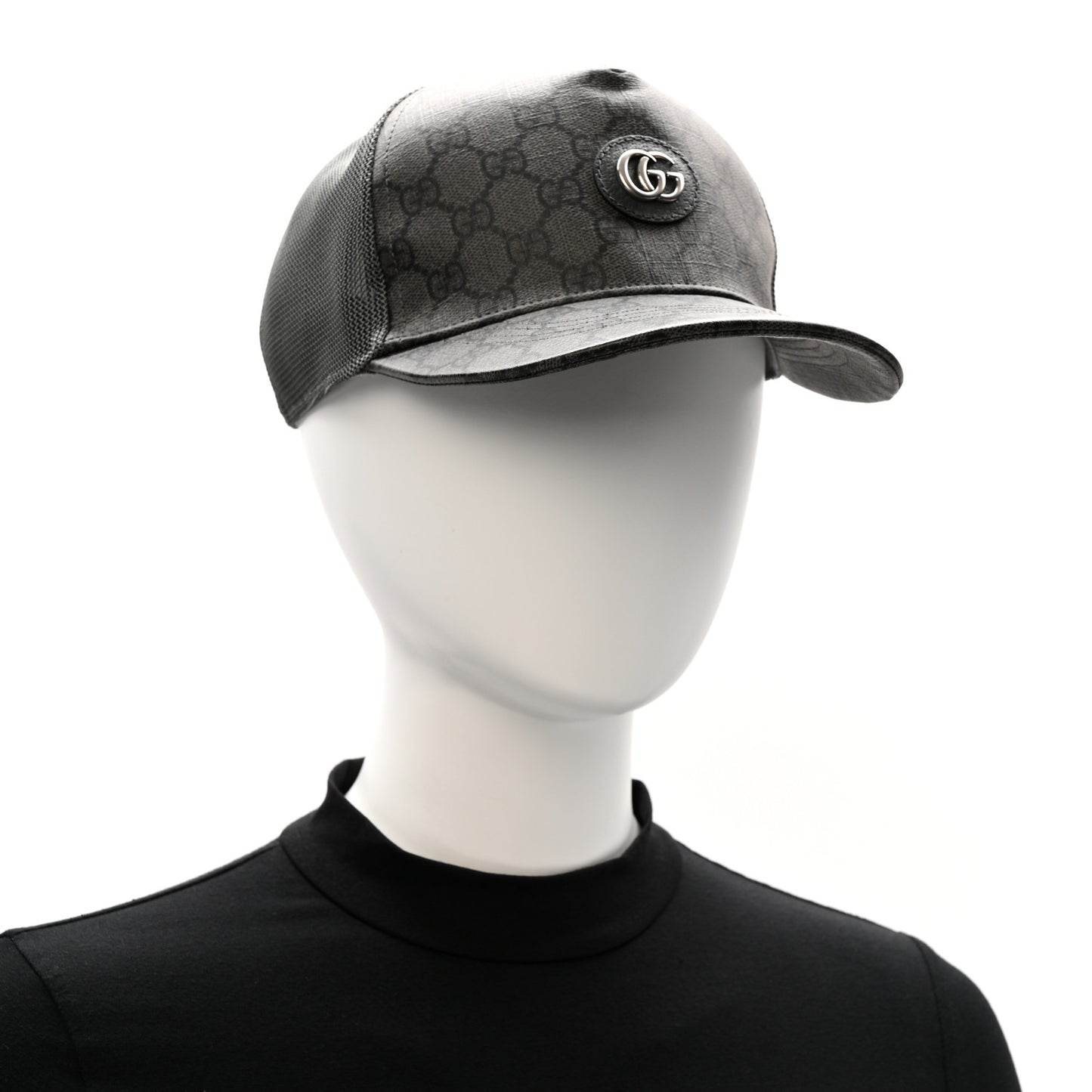 GG Supreme Monogram Baseball Hat XL Grey Black Graphite Grey
