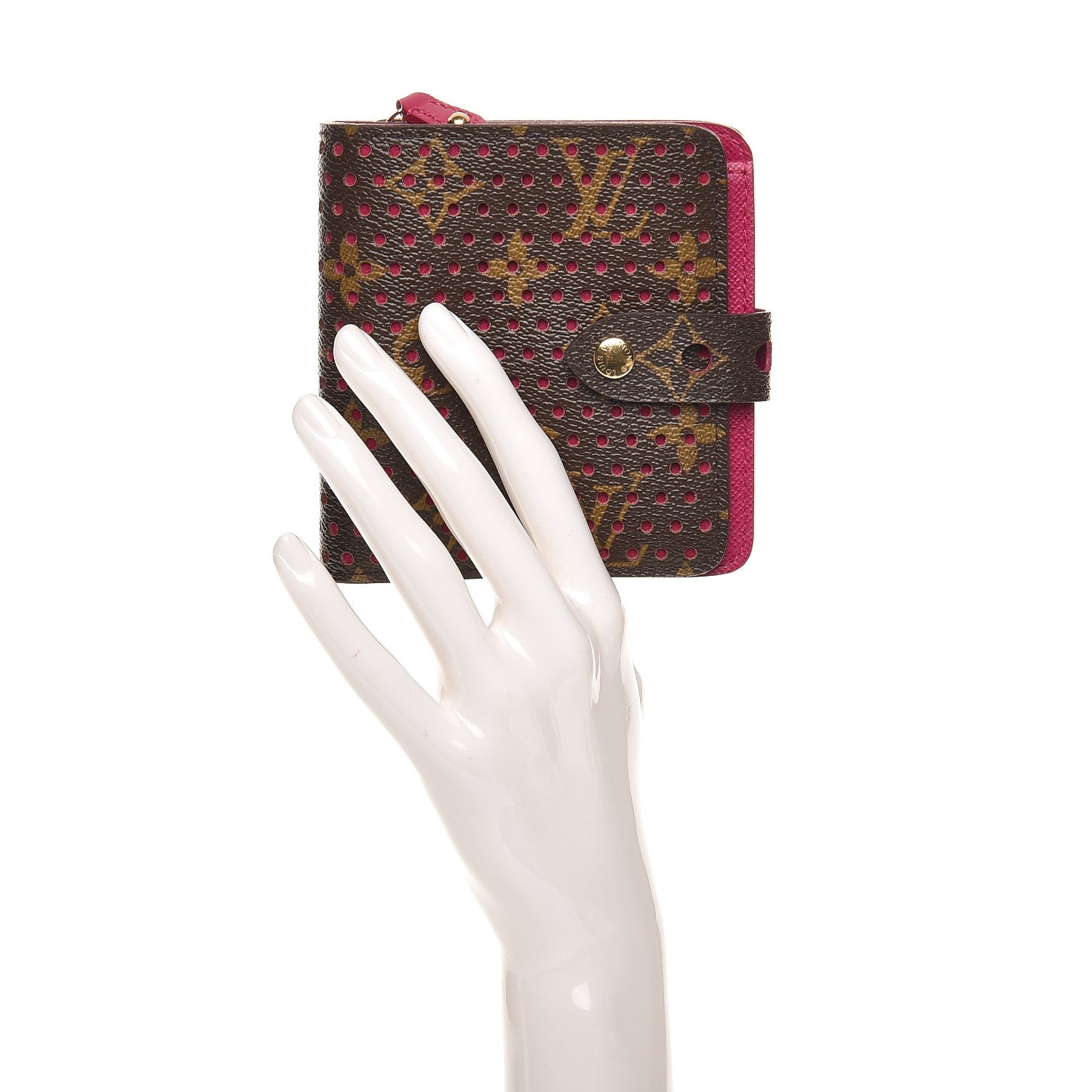 Louis Vuitton Monogram Perforated Compact Zipped Wallet Fuchsia 2 of 8