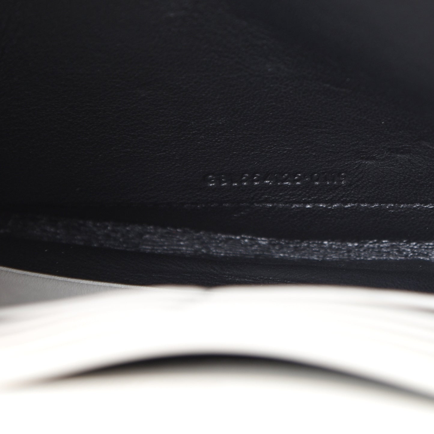 Patent Calfskin Matelasse Monogram Vicky Chain Wallet Off White