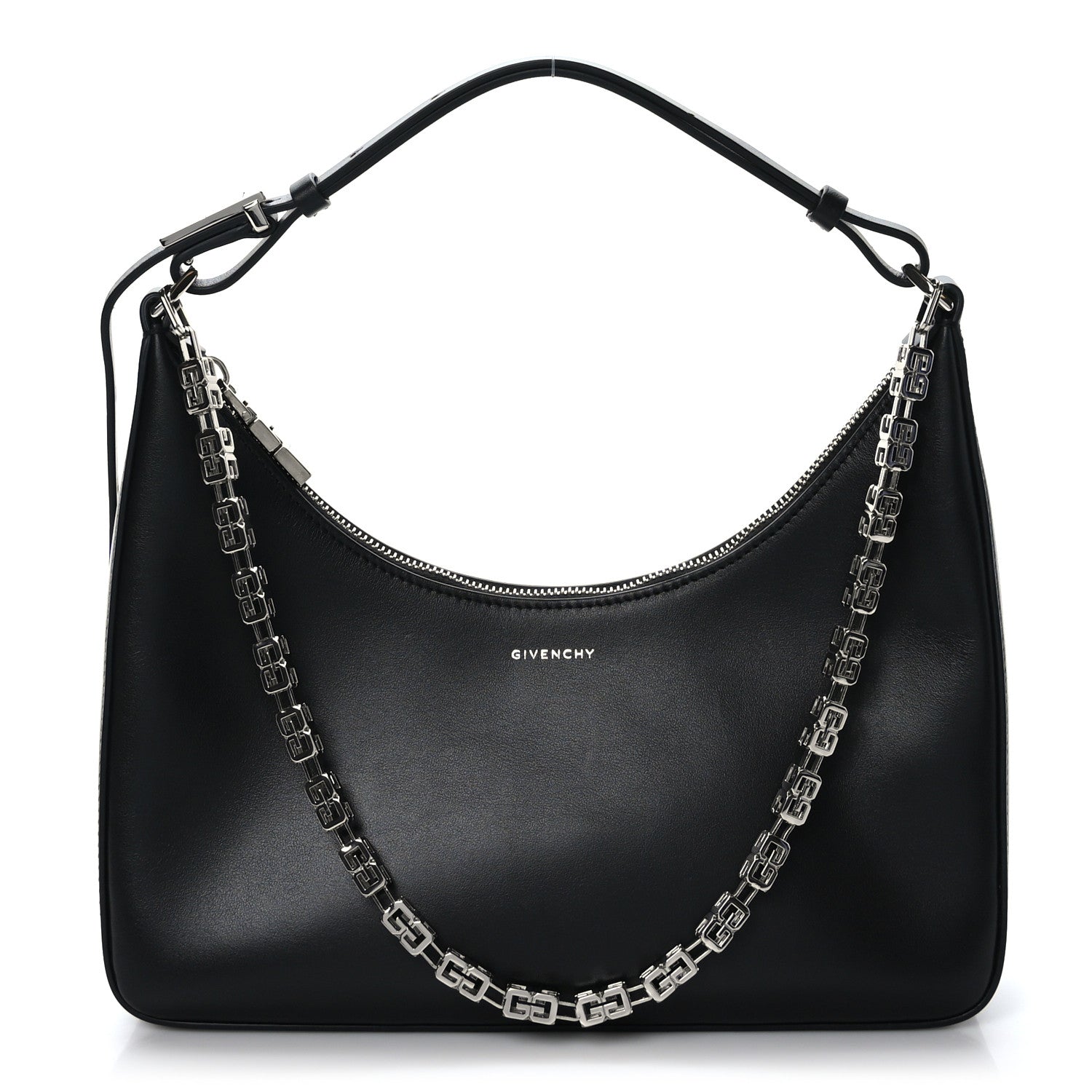 Givenchy Smooth Calfskin Small Moon Cut Out Shoulder Bag Black 1 of 9