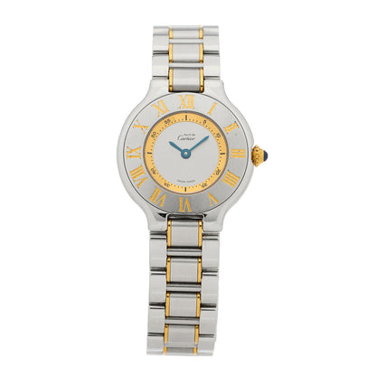 Cartier Stainless Steel 18K Yellow Gold 28mm Must de 21 Quartz Watch 1 of 4