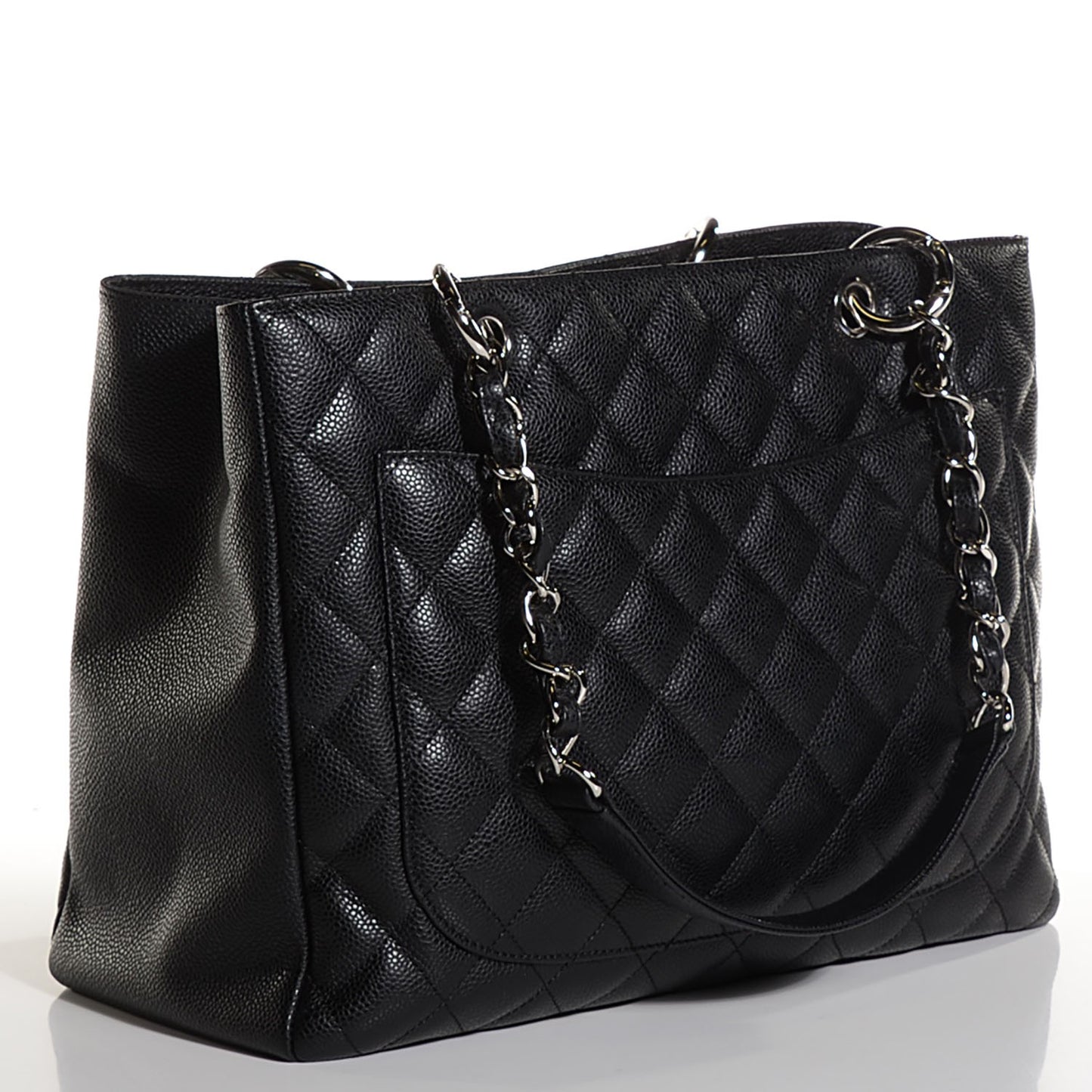Caviar Quilted Grand Shopping Tote GST Black