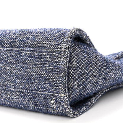 Chanel Mixed Fibers Calfskin Small Deauville Tote Blue 9 of 9