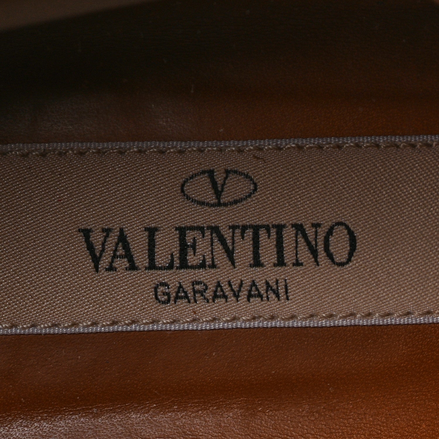 Valentino Garavani Grained Calfskin Rockstud Single Buckle 35mm Cowboy Ankle Boots 38.5 Nocciola 7 of 11