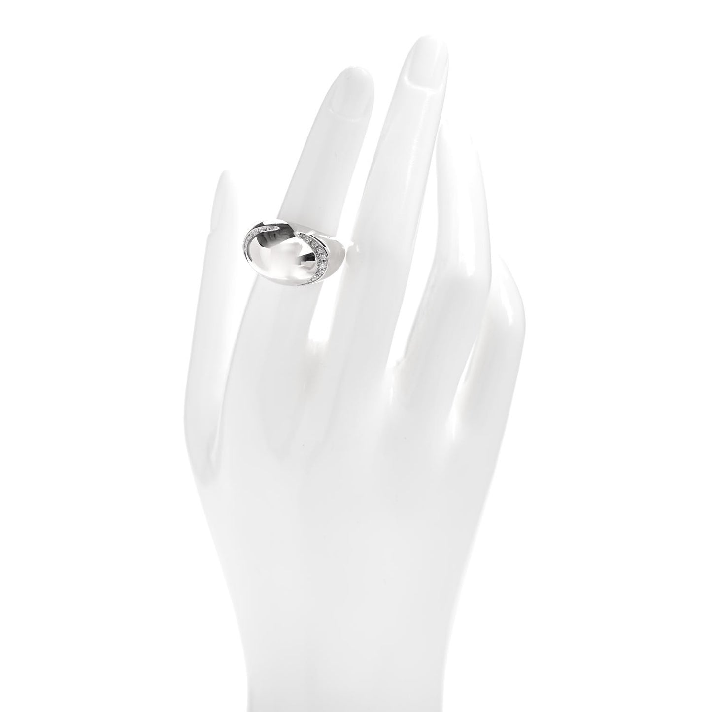 18K White Gold Diamond Dome Ring 53 6.5