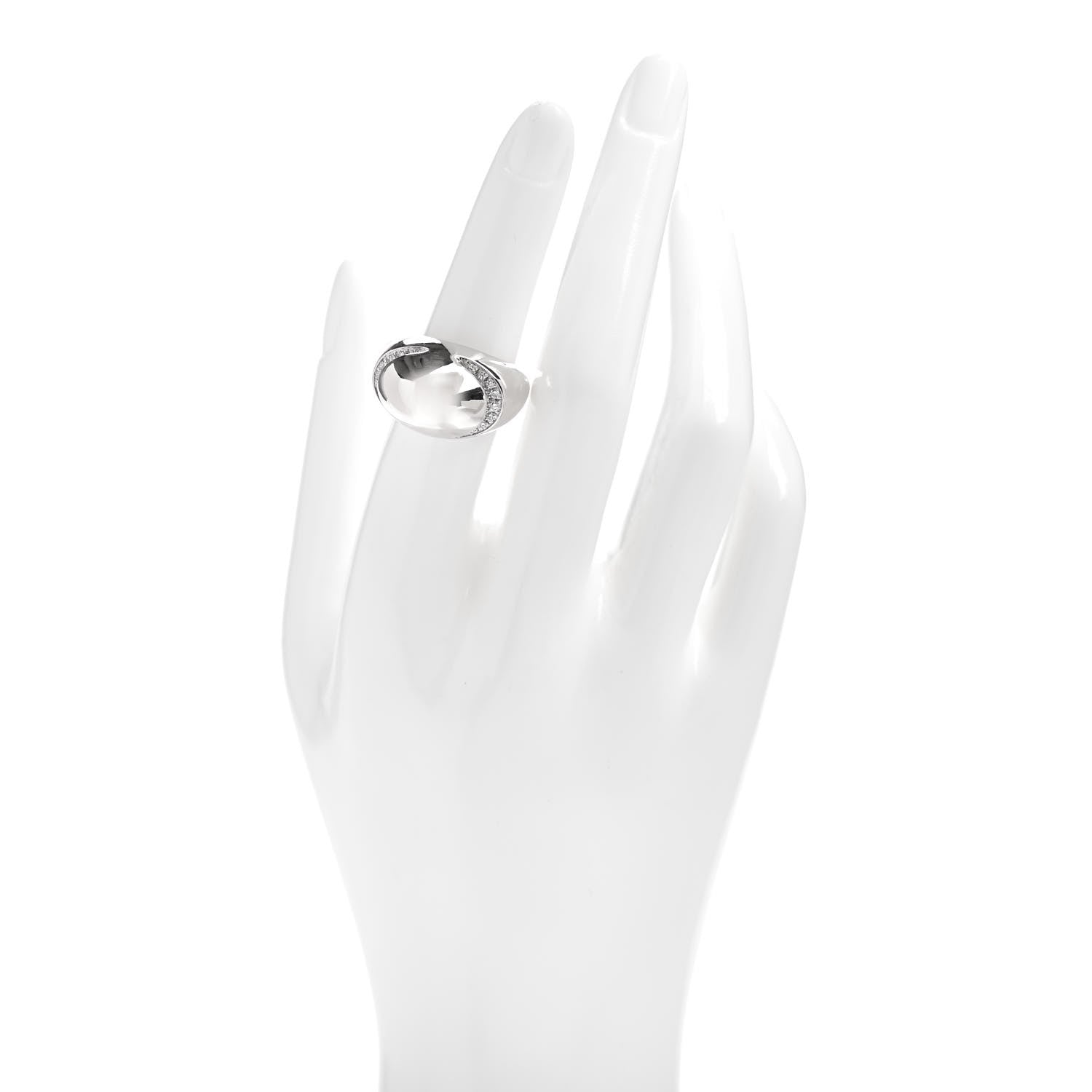 Bulgari 18K White Gold Diamond Dome Ring 53 6.5 2 of 6