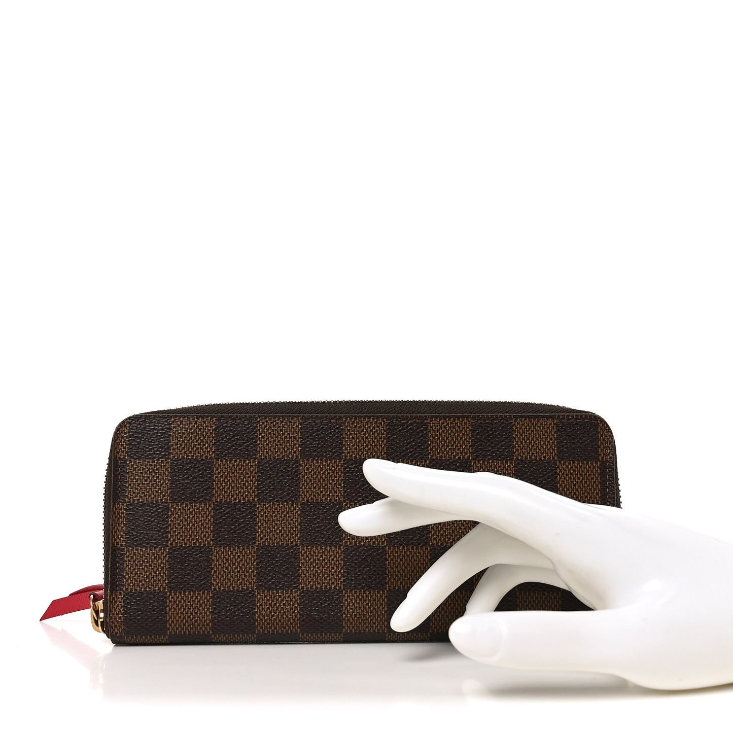 Damier Ebene Clemence Wallet Cherry
