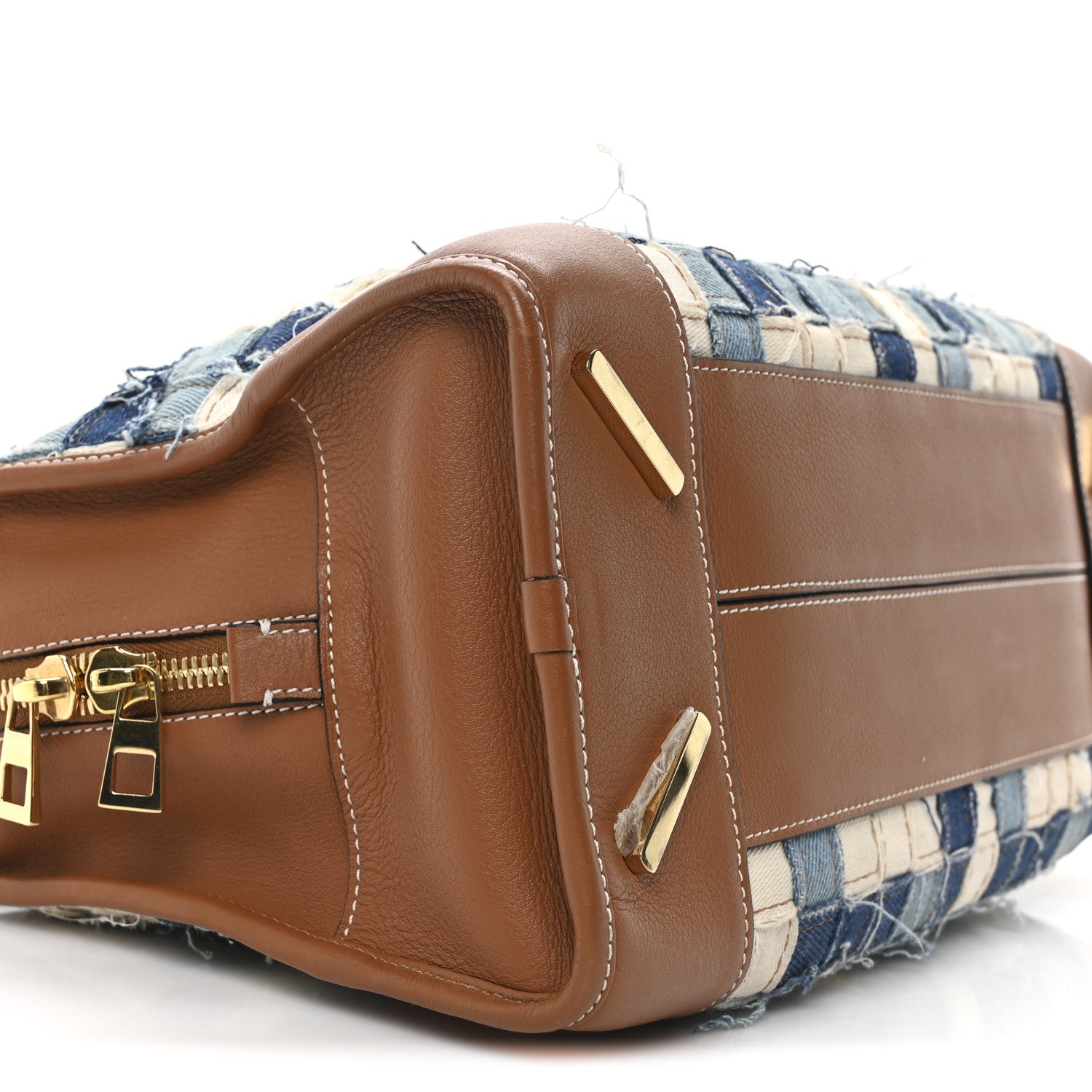 Loewe Jacquard Denim Calfskin Amazona 36 Blue Brown 8 of 9