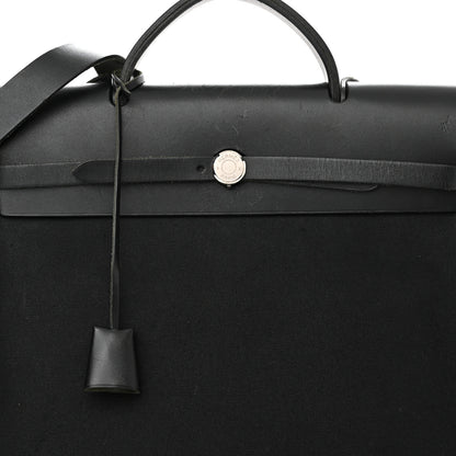 Hermes Toile Vache Calfskin Herbag 39 MM Black 9 of 16