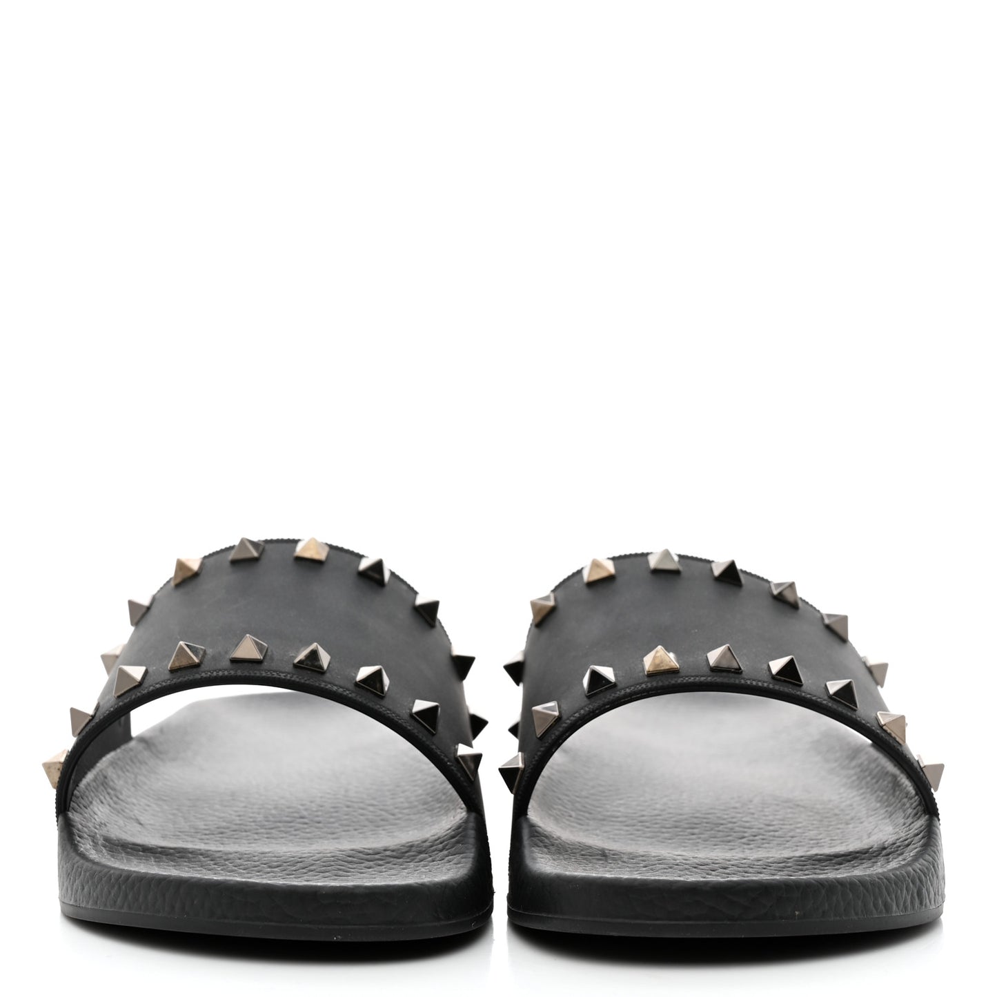 Rubber Rockstud Slide Sandals 41 Black