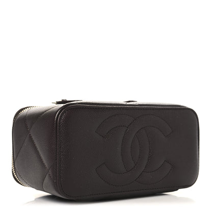 Chanel Caviar Quilted Top Handle Long Vanity Dark Brown 4 of 12