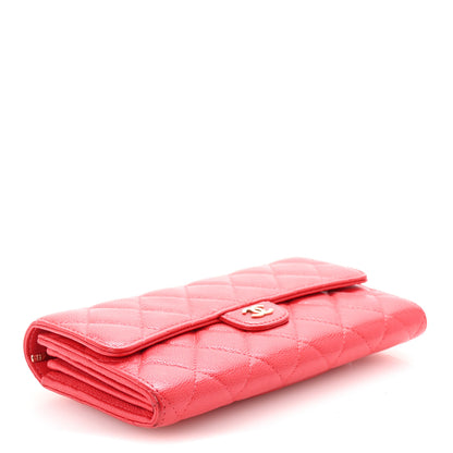 Chanel Caviar Quilted Large Gusset Flap Wallet Red 4 of 9