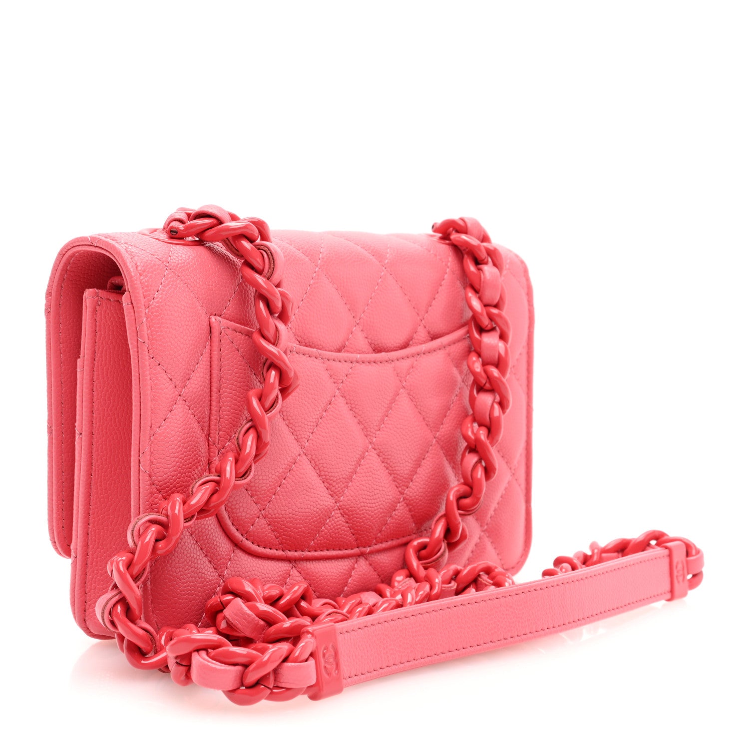 Chanel Caviar Quilted My Everything Wallet On Chain WOC Pink 3 of 10