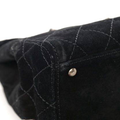 Chanel Suede Stitched Single Flap Black 10 of 16