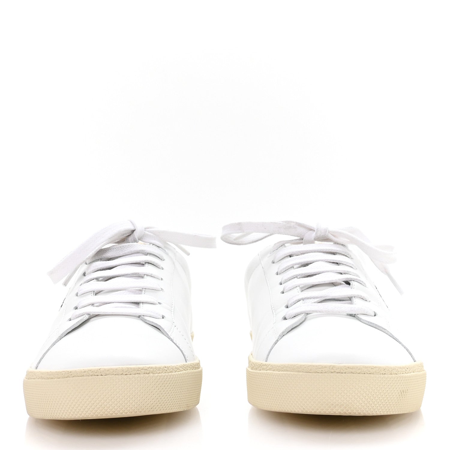 Saint Laurent Calfskin Embroidered Court Classic Sneakers 40 White Black 3 of 8