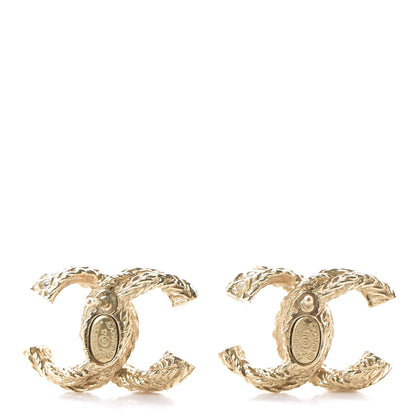 Chanel Crystal Twisted CC Earrings Gold 4 of 5